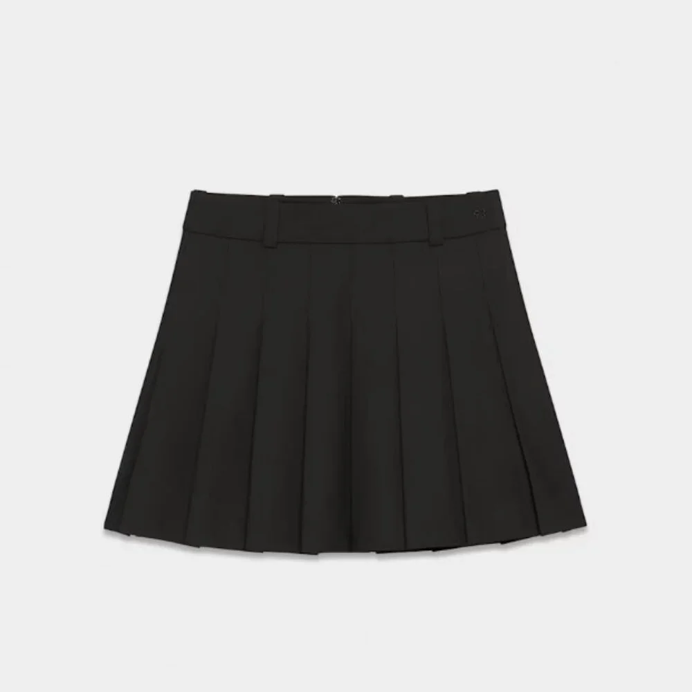 ARITZIA - Sunday Best - Black Olive Micro Pleated High-Waist mini Skirt - Size 4 - Picture 8 of 16